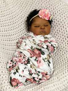 Reborn Baby Dolls Girl - 19 Inch Soft Weighted Body Lifelike Newborn Girl Doll, Handmade Realistic Sleeping African American Baby Doll That Look Real, Gift Set For Kids Age 3+