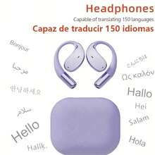 AI Translator Headphones Smart Voice Translation Earbuds 150 Languages Online Translator Bluetooth-Compatible In Ear Headphones Real Time Translator Device For Business Travel And Daily Use - 紫色 - 查看 8