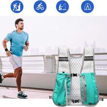 Unisex Running Vest Backpack, Adjustable Chest Strap Running Water Bag Vest (Backpack Only, No Inner Bag), Lightweight Reflective Camel Water Bag Backpack, Breathable Water Bag Backpack, Suitable For Marathon, Hiking, Cycling And Other Sports (Backpack Only), Fitness Bag, Running Accessories, Women's Sports Bag, Sports & Fitness Bag, Large Capacity Travel Bag, Essential For Men's Travel, Durable, Suitable For Running, Hiking And Other Sports. - Multicolor - View 2