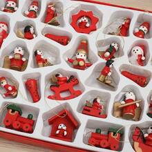30pcs/Set Christmas Ornament Plush Toys Gift Box