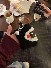 可爱寿司饭团卡包钱包 - 对折钱包带钥匙扣迷你零钱包，红眼星形饭团设计，女士日常必备，便携式身份证卡包，可爱钱包，旅行配件，趣味设计，油边工艺 - 彩色 - 查看 3