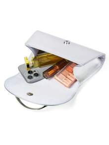 1 Stück silberne Palmen-Muster Damen Abendtasche, modisch und elegant, geeignet für Hochzeit/Party/Abschlussball/Bankett