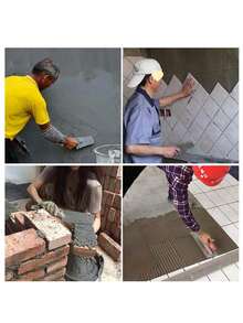 Cuchara de espatulado triangular con dientes triangulares de acero al carbono (11 pulgadas * 5 pulgadas), con mango de madera, adecuada para la aplicación de masilla, colocación de azulejos y trabajos de construcción. - Plateado - Ver 5