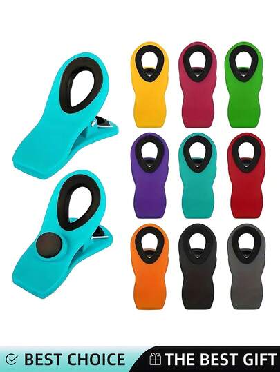 10pcs Food Bag Clips, Multifunctional Food Storage Bag Sealing Clips, Moisture-Proof And Dust-Proof Airtight Clips, Suitable For All Kinds Of Plastic Bags And Snack Bags, Kitchen Storage And Storage, Kitchen Accessories