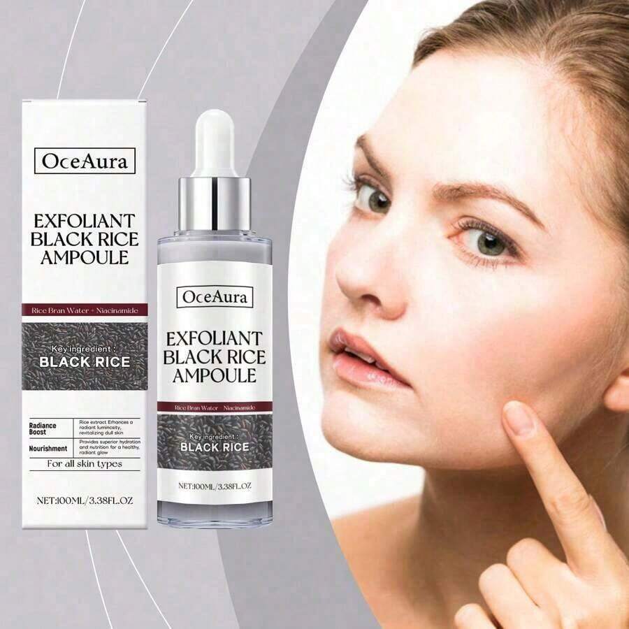 OceAura Black Rice Brightening Exfoliating Serum Facial Cleansing Ampoule Softening Skin Facial Essence - Default - View 1