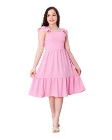 Short Plain Tank Top Dress - Baby Pink - View 4