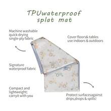 1 Stück Baby Spritzschutz Bodenmatte mit Hasenprint für unter den Hochstuhl/Basteln/Handwerken, wasserdichte rutschfeste Futter-, Spritz- und Verschüttmatte, waschbare tragbare Picknick-Matte und Tischdecke - Verschiedenfarbig - Übersicht 6