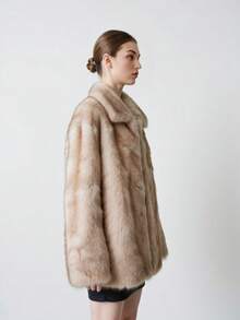 Neue modische Kunstfell Jacke, eleganter Damen Flausch-Wintermantel