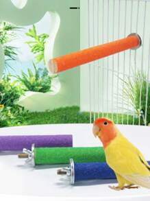 Parrot Claw Grinding Stick, Natural Wooden Perch For Small Birds, Non-Slip & Wear-Resistant Scratching Post, Cage Exercise Claw Trainer, Pet Bird Supplies - Multicolor - View 2