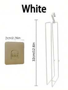 钻孔厕纸架，浴室铁艺厕纸卷架，粘在门上，厨房纸巾架 - 銀色 - 查看 10