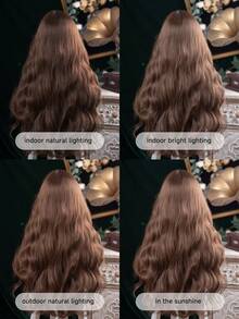 alicegarden Forehead Lace Curly Wig, Mid Cut Style Mocha Brown Long Curly Wig, 32 Feet Long, Natural And Realistic Wig For Daily Use