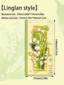 1pc Chinese Style Floral Bookmark, Romantic Gift, Creative Cultural Gift, Student Stationery, Elegant Bookmark