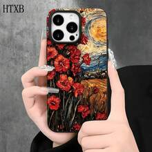 Fundas y carcasas protectoras con diseño de flores rojas y estrellas, con orificios grandes. Compatibles con phone 16 Pro Max, 16, 15 Pro, 14, 14 Plus/14 Pro Max, 13, 13 Pro, 12 Pro, 11/11 Pro y la serie Pro. Regalos para cumpleaños y festividades - Blanco - Ver 7