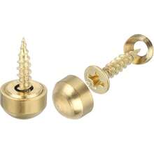 3 piezas de tornillos decorativos de latón antiguo con tapas, tornillos autoperforantes con acabado espejo de 9 mm para fijación de muebles, latón y bronce