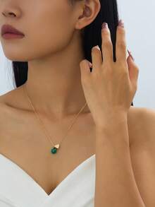 1 Stück modische Mehrfach-Anhänger Halskette für Frauen, mit Vintage-Strass, Planeten, Herz, Perle, ovalen Anhängern, geeignet für Party, Alltag und als Geschenk