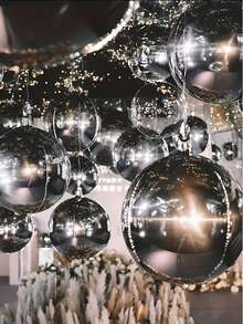10 pezzi Palloncini rotondi grandi d'argento da 10/18/32 pollici, adatti per decorazioni per vacanze, anniversari, feste di compleanno, feste di moda, lauree, decorazioni per fotografia, accessori fotografici - Argento - Visualizzare 4