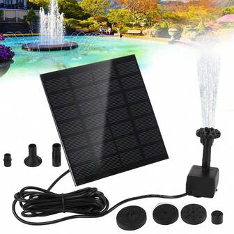 11/15.5cm Solar - Charged Water Fountain Pumps With Panels: 8 - Nozzle Outdoor Watering Equipment Garden Decoration Sets