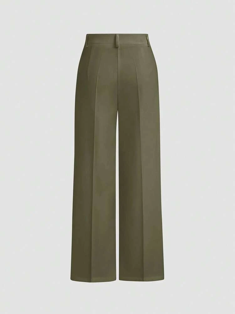 Minimalist Design Draping Suit Pants, European And American Style, Straight Leg Casual Trousers, Suitable For All Seasons Spring - Green - View 2
