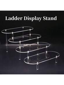 1 قطعة رف عرض متعدد الطبقات من الأكريليك الشفاف، حامل عرض للتماثيل والمجوهرات والمستحضرات التجميلية، حامل عطور، سهل التركيب