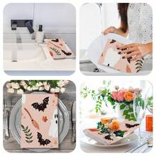 2/4/6/48pcs Halloween Ghost Print Soft Kitchen Towels/Hand Towels, Multi-Purpose, Quick Drying Dish Cloths, Suitable For Kitchen, Celebrations, Weddings, Decorations And More