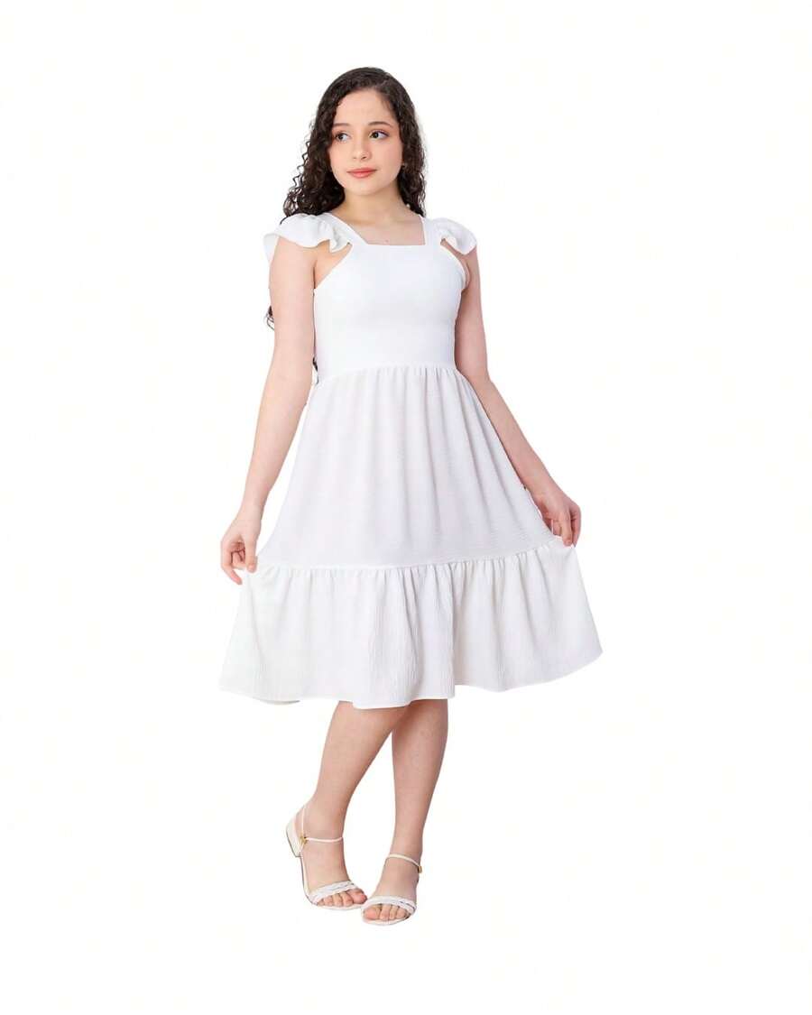 Short Plain Tank Top Dress - Blanco - Ver 1