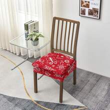 1/2/4/6pcs Printed Christmas Dining Chair Seat Covers, Stretch Removable & Washable Dining Chair Seat Protectors - Multicolor - View 10