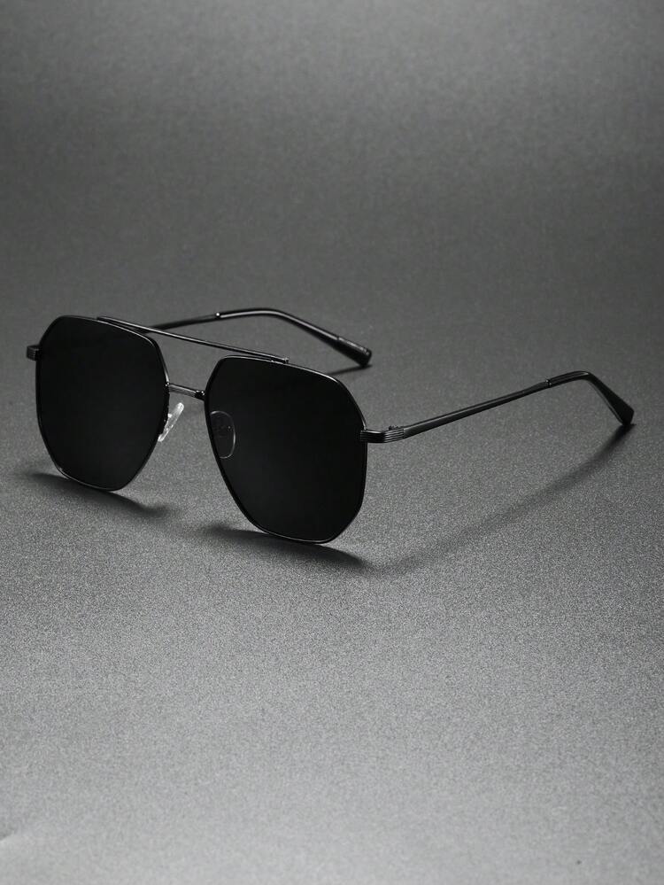 2 peças/1 peça Óculos de Metal Vintage na Moda, Óculos Grandes Clássicos de Homem para Praia de Verão, Ao Ar Livre, Viagens, Volta às Aulas, Visual Colegial na Moda - cor gradiente - Visão 15