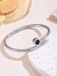 女士不锈钢镀18K金罗马幸运手链，情人节贴心礼物 - 手鐲16 - 查看 6