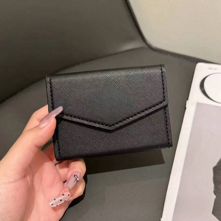 Luxury And Fashionable High-End Minimalist Small Fragrance Coin Purse, Mini Style, Can Hold Change, Lipstick, Cards, - Black - View 1