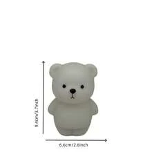 Cute Teddy Bear Nightlight, Cartoon Atmosphere Lamp For Bedroom, Bathroom, Dorm, Birthday Gift For Girl Friends - Multicolor - View 4