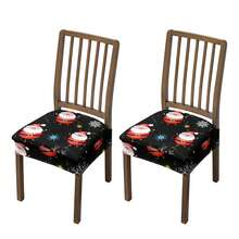 1/2/4/6pcs Printed Christmas Dining Chair Seat Covers, Stretch Removable & Washable Dining Chair Seat Protectors - Multicolor - View 30