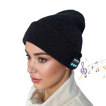 1pc Solid Color Party Acrylic Unisex Beanie Hat, Winter Wireless Bluetooth Music Hat With USB Charging For Headphones, Compatible With Smartphones Winter Warm - A - View 6