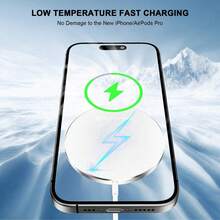 1Pack 15W Magnetic Wireless Charger Type C Compatible With IPhone 17 Pro Max/17 Pro/17/16/15,Gmwei Phones, Fast Wireless Charging, Portable - White - View 5