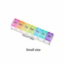 Single/Double Row One-Week Pill Box, Round Press-Type Pill Organizer, 7/14-Compartment Pillbox Of Different Sizes, Daily Regular Reminder Pill Box Monday To Sunday Full Coverage Travel Carry-On & Handbag Essentials, Efficient Management Of Vitamins & Medicines