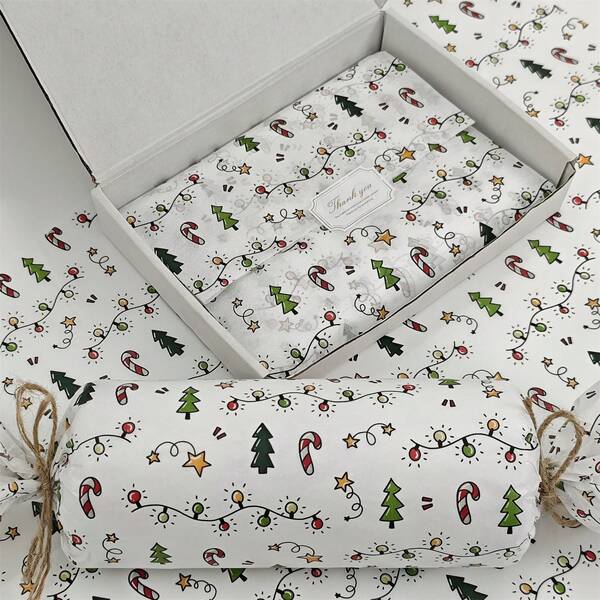 15/30 ورقة، ورق تغليف يدوي بنمط أضواء عيد الميلاد، شجرة عيد الميلاد، حلوى، نجوم، سهل الحماية، حشو صناديق الهدايا، ديكورات الحفلات - تصميم بطراز عيد الميلاد، تغليف متين، تغليف عيد الميلاد، ديكورات احتفالية عيد الميلاد، بيجامات عيد الميلاد، هدايا عيد الميلاد، ديكورات عيد الميلاد