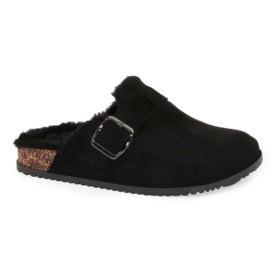 Casual Versatile Fleece Lined Slippers, Indoor & Beach Slippers - Hitam - View 1