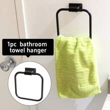 1pc Space Aluminum Rust-Proof Wall Mounted Towel Rack, Bathroom Storage Organizer, Space Saving Necessity, Household Essential