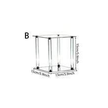 1pc Transparent Acrylic Round/Square Wedding Dessert Stand, Wedding Decoration Display Rack - Clear - View 7