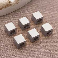 20 件不锈钢立方体隔珠隔珠散珠金属珠光面珠手链珠适用于 DIY 工艺项链珠宝制作用品 - 彩色 - 查看 9