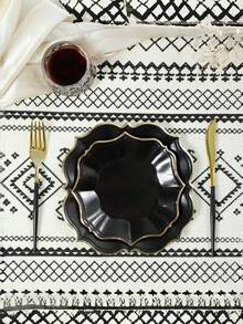 60pcs Golden Foil Disposable Paper Plates For Party/Wedding/Anniversary 30 Lunch Plates And 30 Dessert/Salad Plates,It Is Suitable For Festivals Such As Christmas And Halloween - Black - View 6