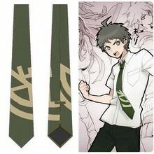 Hajime Hinata Harajuku Style Printed Tie – Cosplay Exclusive Anime Convention Accessory - Dark Green - View 1