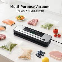 Senmeo 2025 Powerful Vacuum Sealer Machine | Compact Design | One-Touch Automatic | Seal In 10-20 Seconds | Dry, Moist, Wet, And Cold Modes | With 10 Vacuum Bags & Built-In Cutter (Grey) - US A Type Plug(110-127V) - View 4