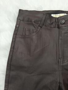 Women's Resin Spandex Pants - Cafetorradoescuro - View 2