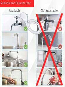 1个多功能水龙头延长淋浴喷头，长51.57英寸，易于使用的洗发适配器，沐浴淋浴喷头，简易快接宠物洗澡喷头 - 彩色 - 查看 4