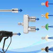 Varilla extensora de lavadora a presión con doble boquilla, adecuada para limpiar automóviles, carreteras y patios
