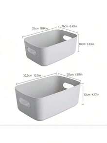 5 Rectangular Baby Toy Storage Boxes, Infant Bath Product Storage Boxes, Children's Stationery Storage Boxes - White - View 3