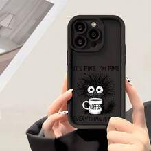 Una funda texturizada y acolchada anti-caída con diseño de gato de peluche, taza de café y la frase 'todo está bien, estoy bien', lo que la hace un regalo ideal para niños y niñas - aniversario/fiesta, funda de teléfono personalizada simple y elegante, diseño a prueba de golpes y anti-caída, adecuada para todas las series de , compatible con  17.17 Pro...17 Pro Max...17 Agua. 16.16 Pro...16 Pro Máx.16 más.. 15.15 Pro Max...15 Pro...15 más.. 14.14 Pro...14 más..14 Pro Max... 13.13 Pro...13 Pro Max...12.12 Pro...12 Pro Max...11.11 Pro...11 Pro Máx.XR.X.XS.XS máx.Se.MiNi. - Negro 440 - Ver 6