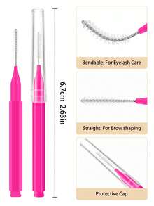 100pcs Micro Eyebrow Brush With Cap Brow Lamination Brush Spoolies For Eyebrow Eyelash Brow Brush Lash Filler Eyebrow Lash Lift And Tint Tools For Brows And Lashes Comb Extensions,Micro Eyebrow Brush With Cap, Micro Eyebrow Brush With Eyelash Brush, Multifunctional Micro Eyelash Comb Suitable For Eyelash,Makeup,Cheap,Room Decor,Vanity,Travel,Bedroom,Makeup Accessories