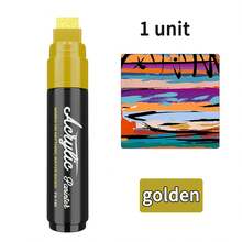 10 Colors Jumbo Markers - 15mm Extra Large Felt Tip Acrylic Paint Pens With 2 Metallic Colors, Vibrant & Long-Lasting Ink For Rock, Wood, Ceramic, Glass, Canvas, Eggs, Pumpkins, Posters - Multi-Surface Art Supplies For Crafts, DIY, Home Decor, Crafting Supplies, Versatile Drawing Tools, Bold Color Payoff