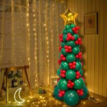 75 pezzi Kit arco ghirlanda di palloncini natalizi, con palloncini in lattice rossi e verdi a forma di albero di Natale, decorazioni in alluminio dorato a forma di stella. Ideale per decorazioni di feste di Capodanno e invernali, palloncini per decorazioni natalizie per la casa, catene di palloncini riutilizzabili, ornamenti festivi e accessori natalizi.